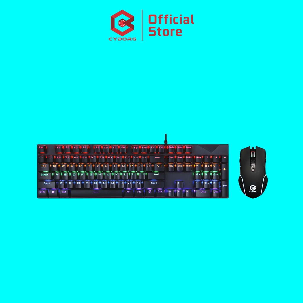 Bundle Combo Cyborg Keyboard Gaming MEKA10 & Mouse Gaming F2 Traga