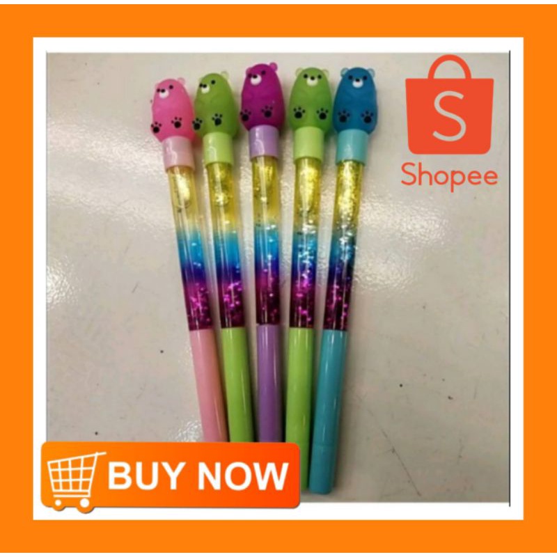 

PULPEN GEL GLITTER KARAKTER BERUANG/PULPEN UNIK LUCU