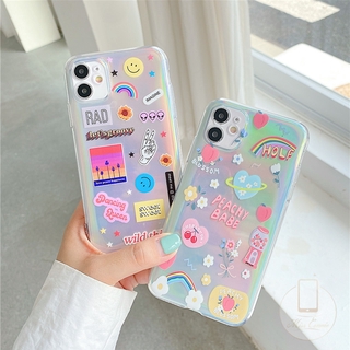 Casing Softcase Motif Label Lucu Efek Laser untuk Oppo A5