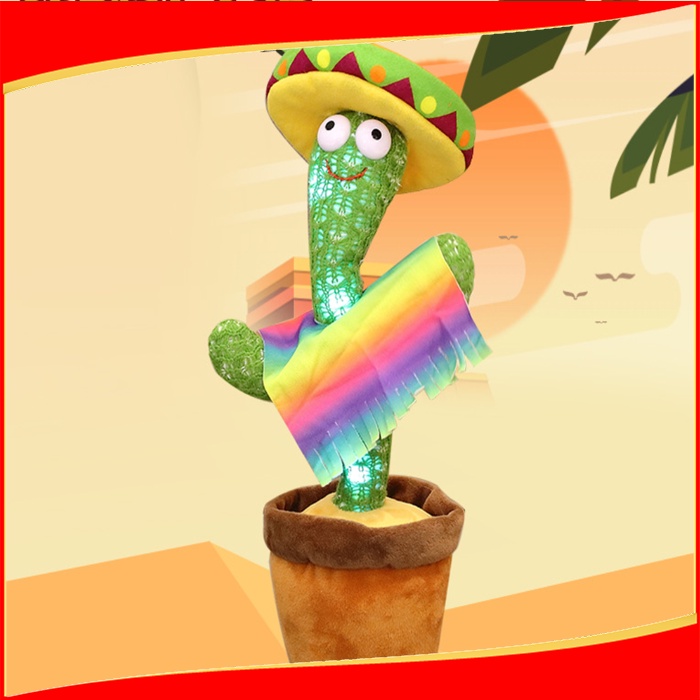 Mainan Anak Boneka Cactus Dancing Musik Joget Katkus GOYANG MENARI Viral Tiktok Plush Toys