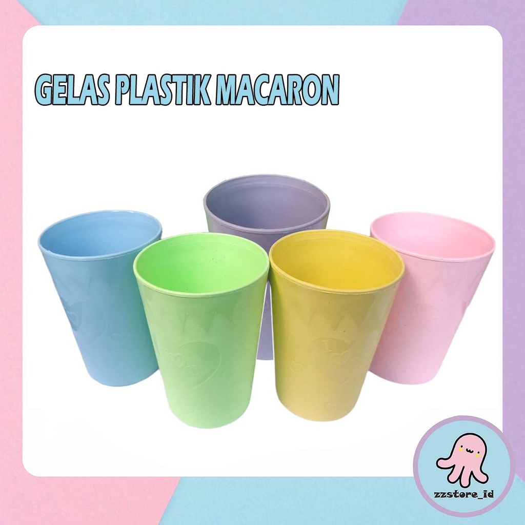 Gelas Plastik Pastel Macaron 300ML Souvenir Ulang Tahun / Pernikahan