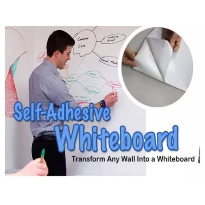 sticker papan tulis/white board Free spidol L45cm×2meter