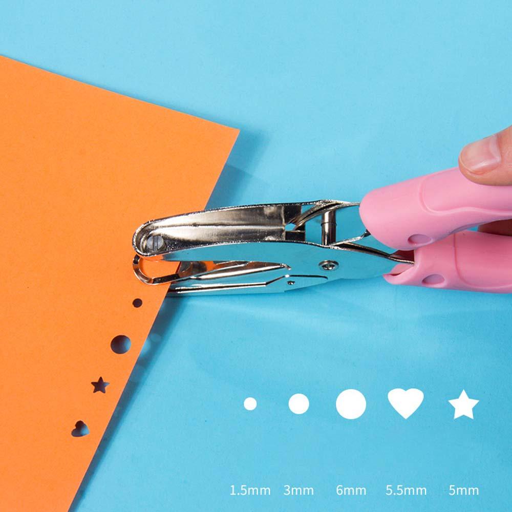 [Elegan] Hole Punch DIY Metal Border Scrapbooking Dengan Alat Tulis Pengikat Kantor Lubang Tunggal Bergagang Lembut