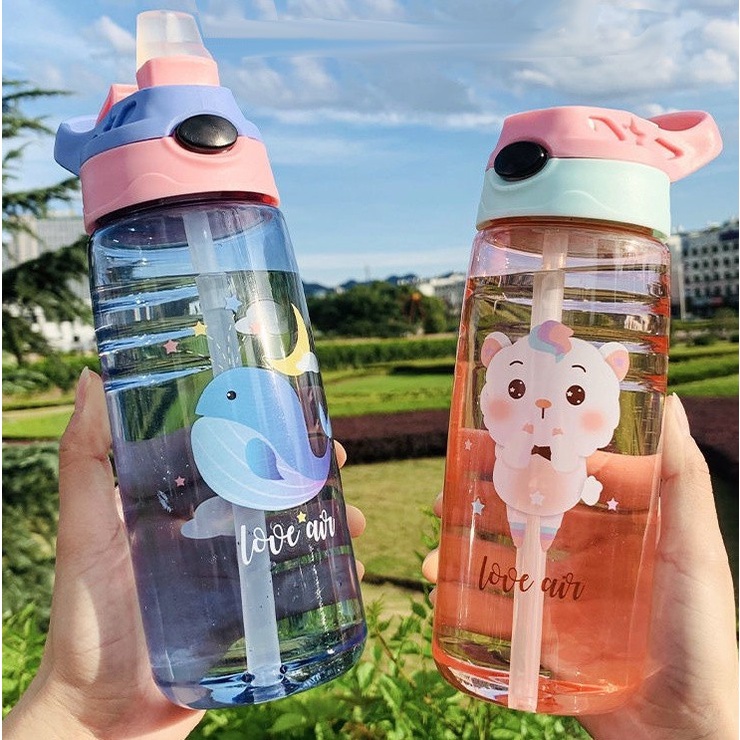 Botol Minum Anak Sedotan Motif Animal BPA Free 480ml