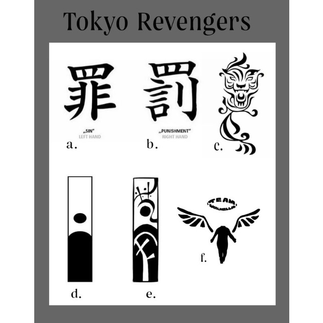 ❬ Tokyo Revengers ❭ Stiker Tatto /Tattoo Temporary aesthetic