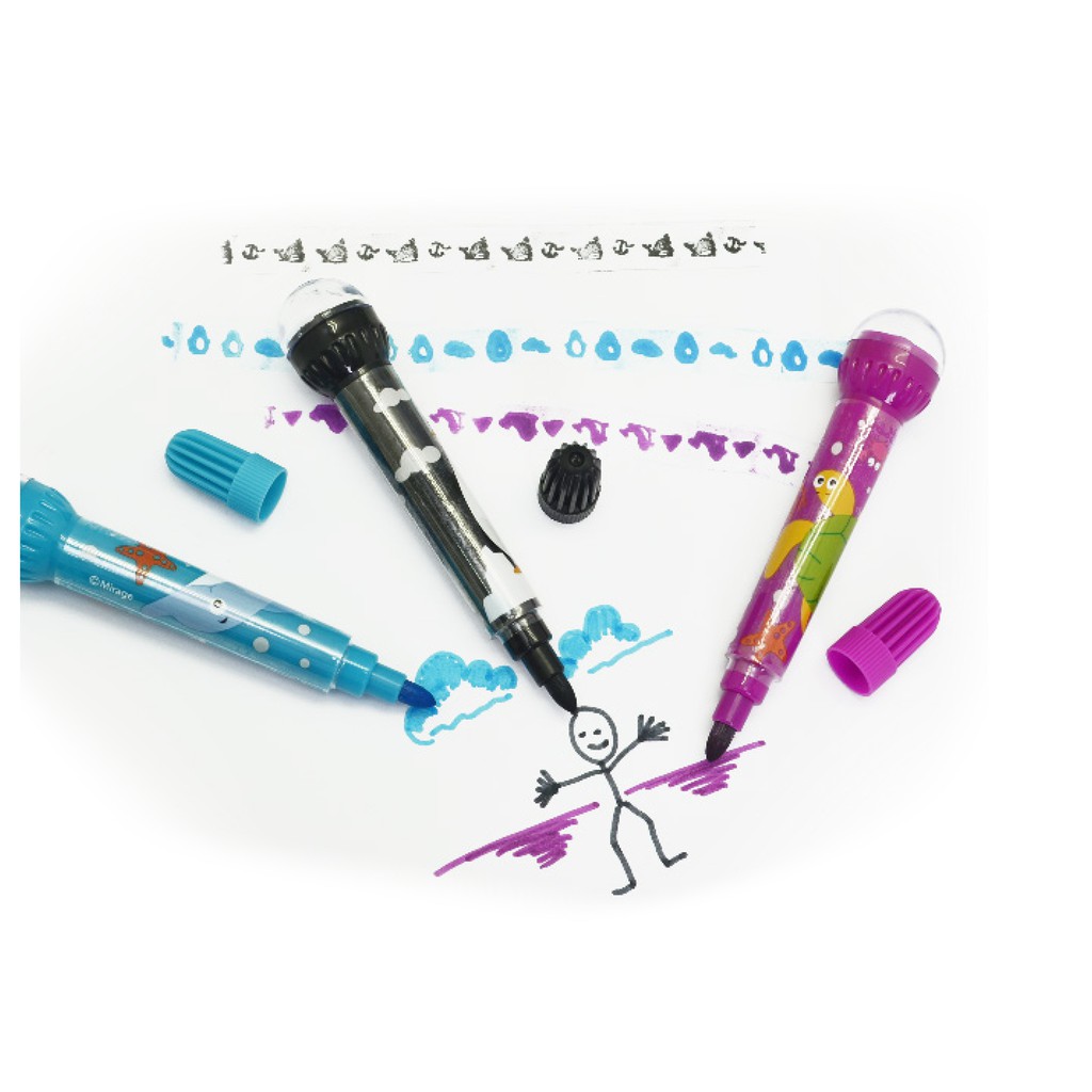 

3 Roller Stamp Color / Pena Warna / Mainan Dengan Stempel Warna