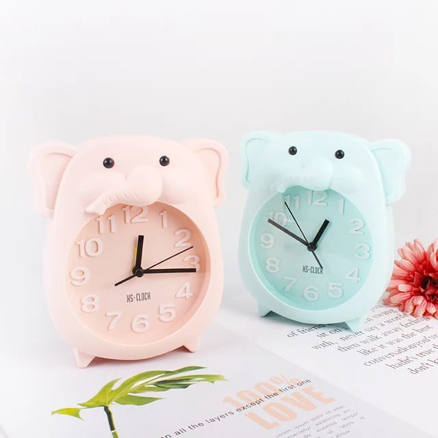 JAM BEKER MEJA ANALOG / JAM MEJA ALARM CLOCK / JAM MEJA + DINDING DEKORASI RUMAH MOTIF BEAR/RABBIT/GAJAH