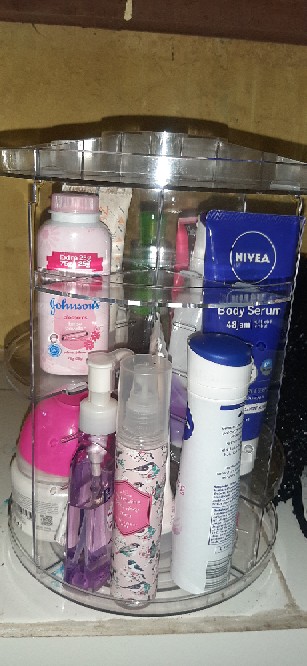 Tkis Rak Kosmetik Putar Acrylic & Make Up Putar 360 Derajat Best Quqlity Bahan Tebal Cuc-116