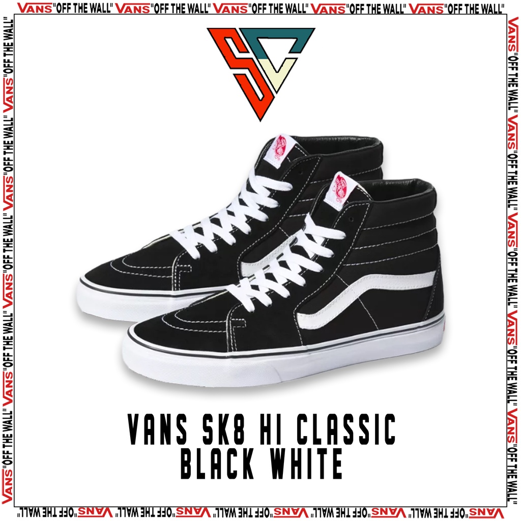 Vans Sk8 Hi Classic Black White Original Global Market