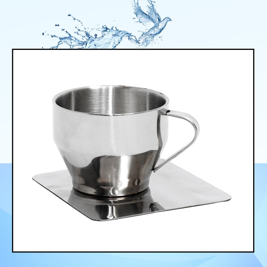Cangkir Dan Tatakan Stainless Steel Gelas dan tatakan gelas