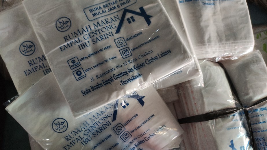 Sablon Plastik Ukuran 28x50 Tebal 0,3 Isi 50 Pcs Free Desain