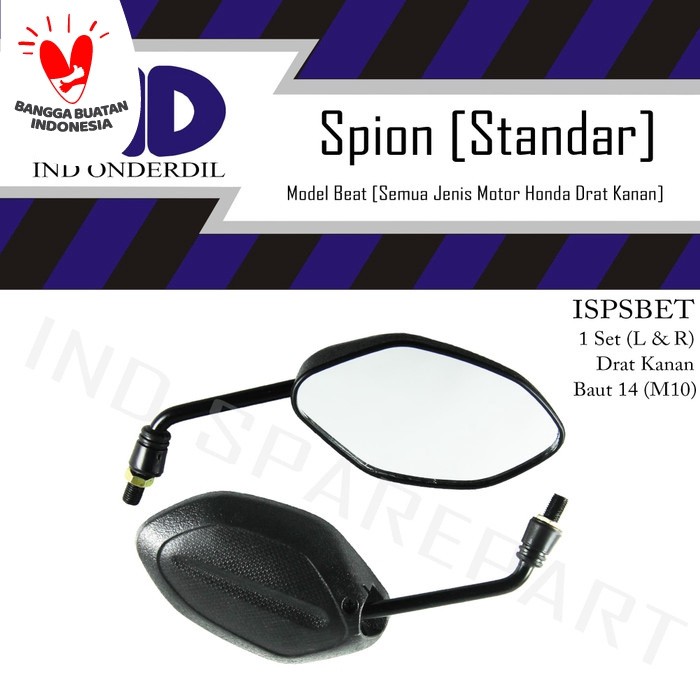 IND Onderdil Spion-Kaca Kiri-Kanan Standar-Standart Set Honda Beat-FI/Scoopy-F1-New