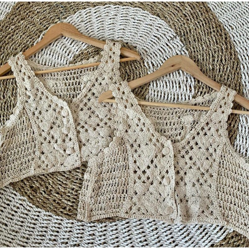 Vest Rajut Import Kancing/Tanktop Rajut import/Rompi Rajut/Vest import/Vest/Rompi import