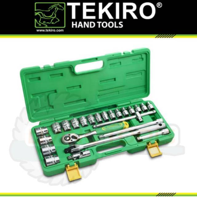 TEKIRO KUNCI SOCK 12PT 1/2 inch 24 Pcs Original 6 PT Kunci Sok Set Lengkap 24pcs 8-32mm BISA COD