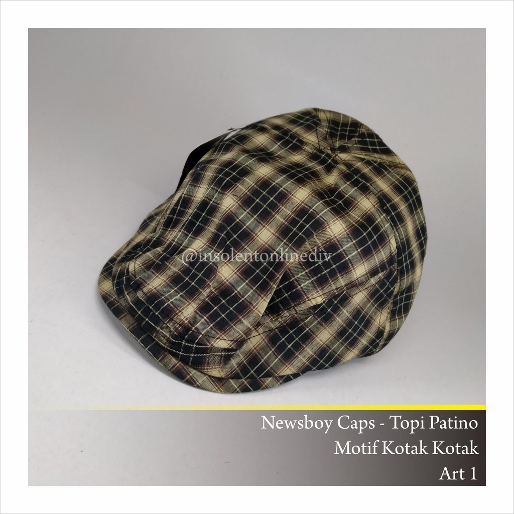 Insolent - Topi Patino Newsboy Hat Motif Kotak Flat Caps Pria Wanita Dewasa All Size
