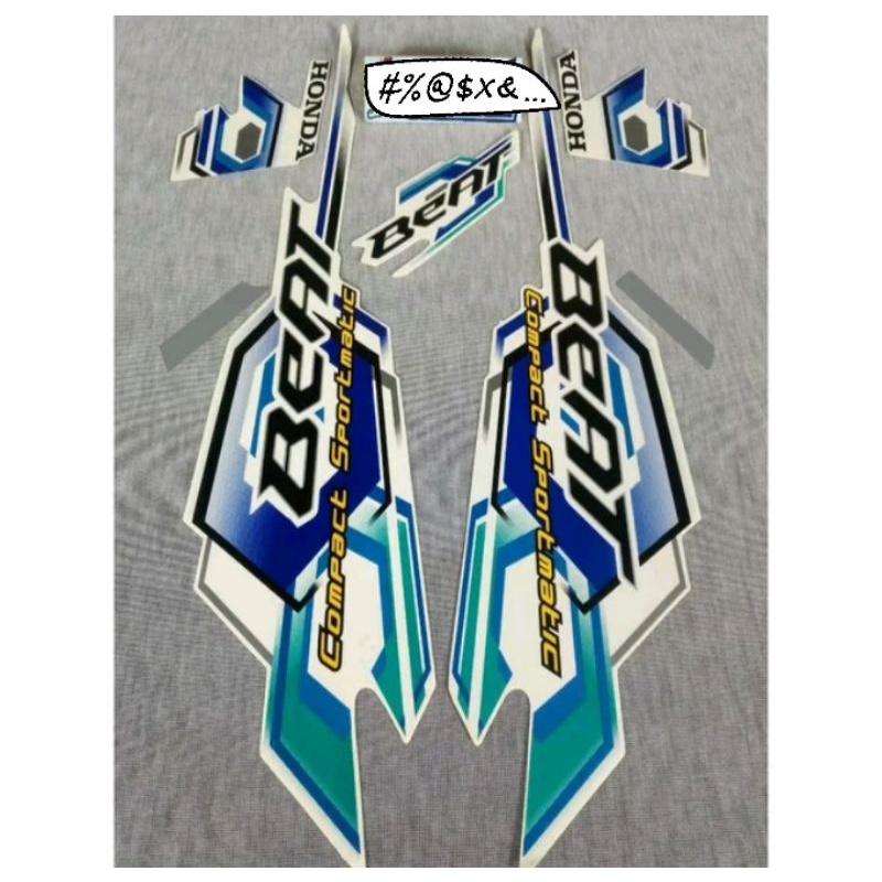 STIKER STRIPING BEAT KARBU 2008 BIRU PUTIH