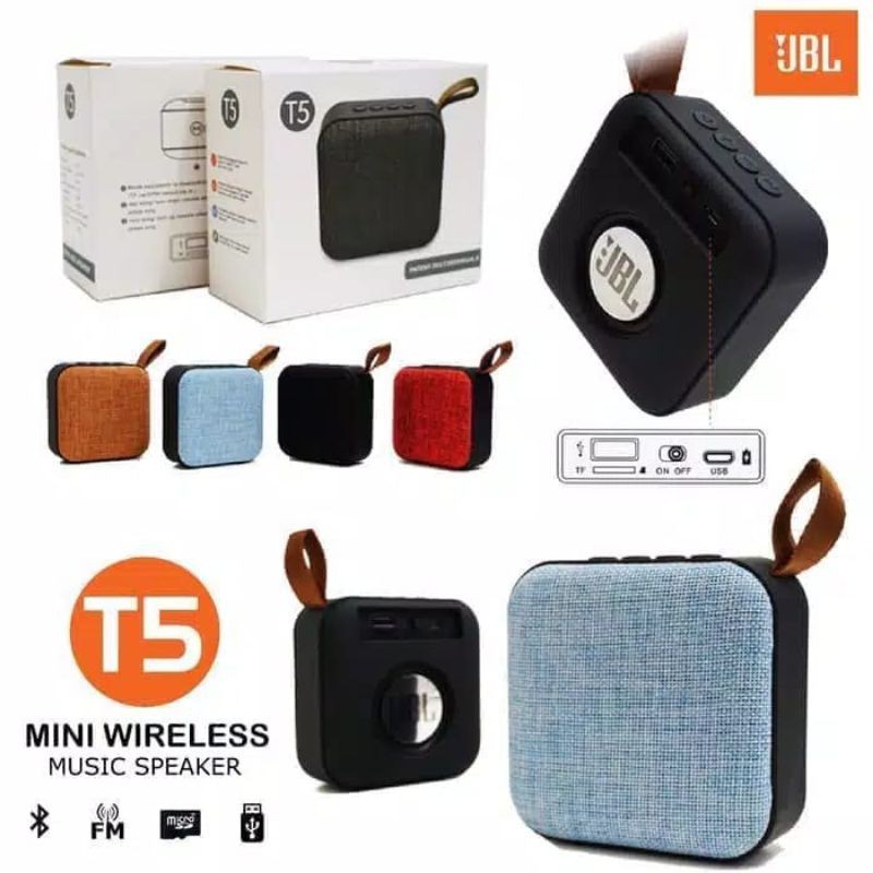 SPEAKER ACTIVE BLUETOOTH JBL T5 - MINI PORTABLE SPEAKER WIRELESS - TIDAK BASS