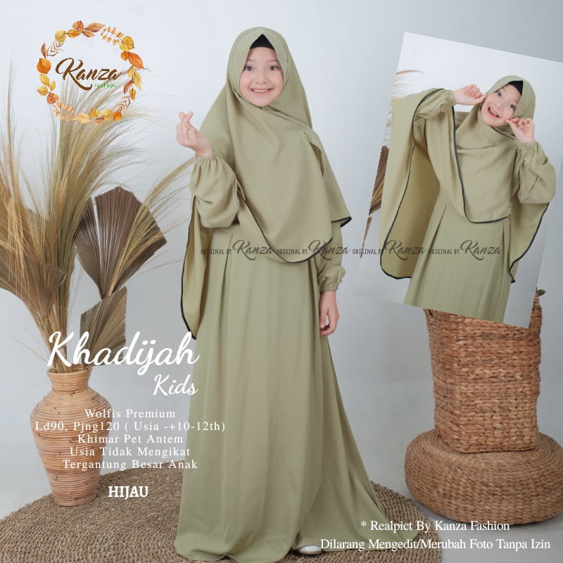 KHADIJAH TEEN GAMIS ANAK MUSLIMAH SYARI ORI BY KANZA FASHION BTC