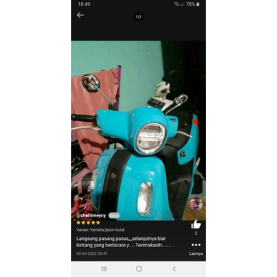 spion bulat honda yamaha dan suzuki full besi crome spion scoopy fazzio c70 cb dll-6