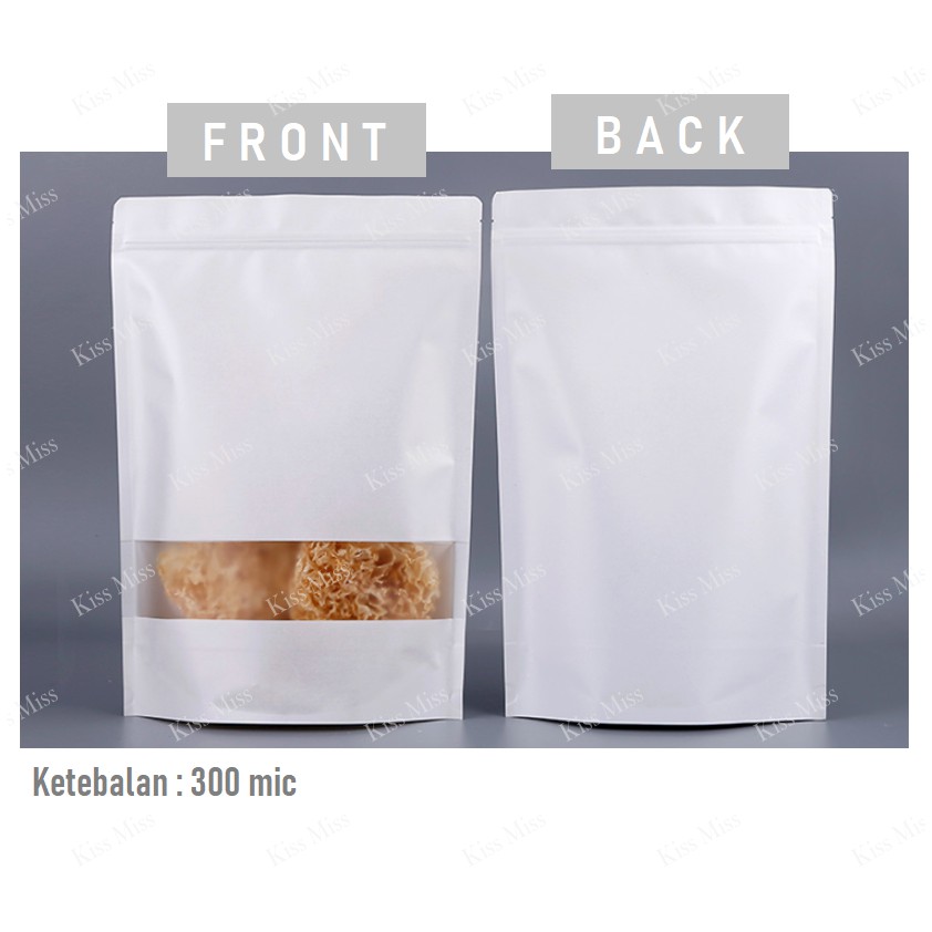 FROSTED KRAFT - 18x26cm - STANDING POUCH Ziplock - WATERPRROF - Kemasan Keripik - Snack - Biji