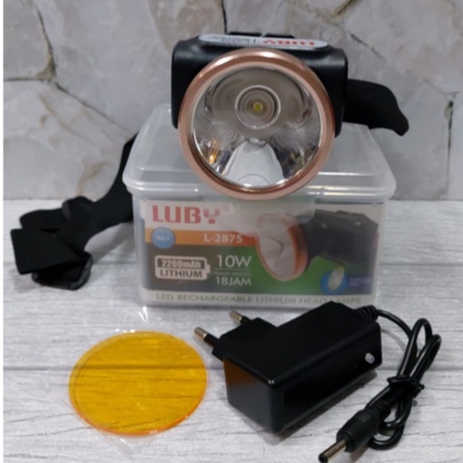 Senter Kepala Led Luby L-2875 Cahaya Kuning Putih Senter Kepala Led