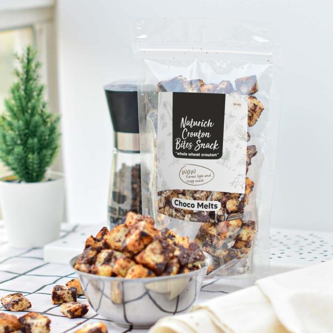 

Simply Premium Crouton Bites Snack Choco Melts 60 Gr