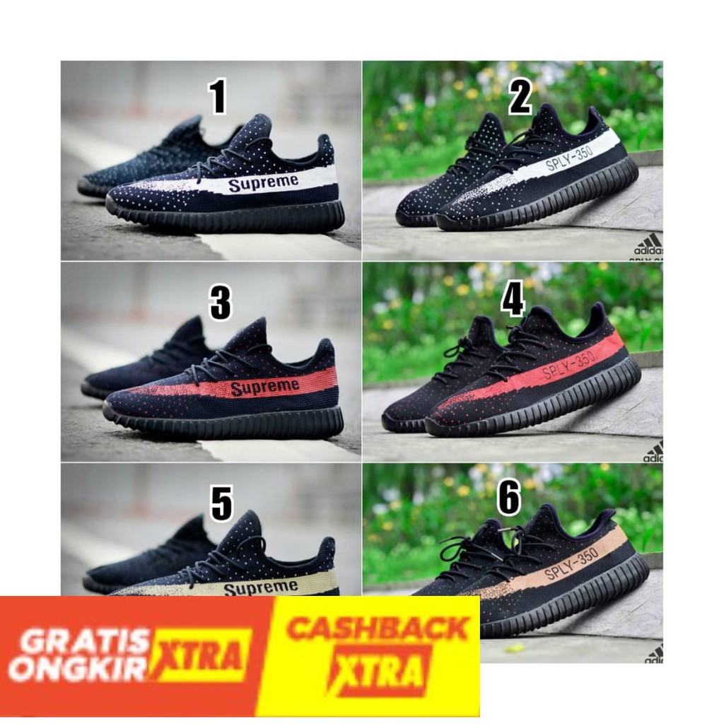 ORIGINAL  - Sepatu adidas yeezy supreme slpy350 running joging lari olahraga main sekolah kuliah