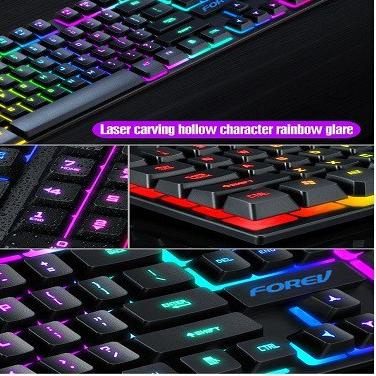 【】Jovitech Pengukiran Laser Paket Gaming Keyboard dan Mouse RGB G12/ Gaming USB Cable RGB mechanical