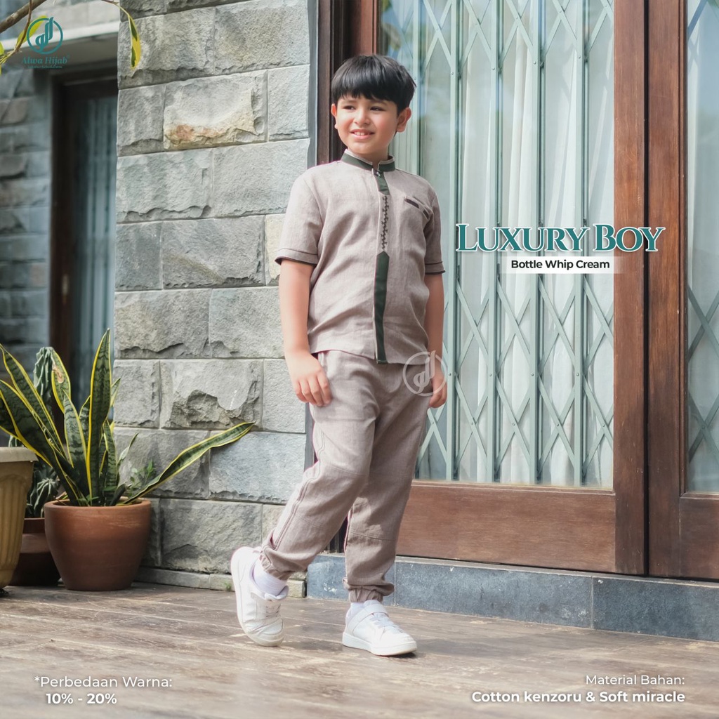 LUXURY BOTTLE WHIP CREAM BY ALWA HIJAB - SARIMBIT ALWA - SARIMBIT KELUARGA JOGGER BOY ANAK LAKI LAKI