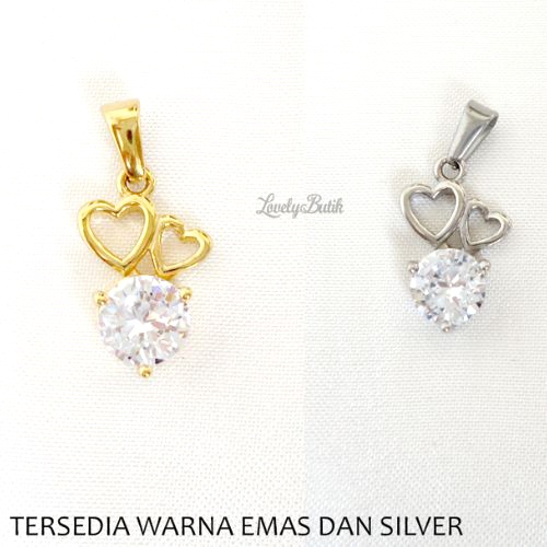 Lovelybutik - Liontin Titanium Anti Karat Liontin Tanpa Kalung Titanium Model Terbaru Fashion Permata Zircon