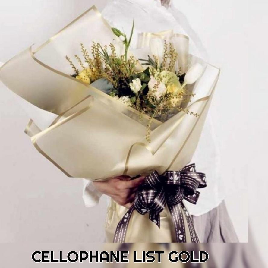 

Baru - CHAT TANYA STOCK TERLEBIH DAHULU SEBELUM MEMESAN / FLOWER WRAPPING PAPER LIST GOLD / KERTAS BUKET BUNGA LIST MAS HAND BOUQUET / CELLOPHANE LIST GOLD 20 LEMBAR