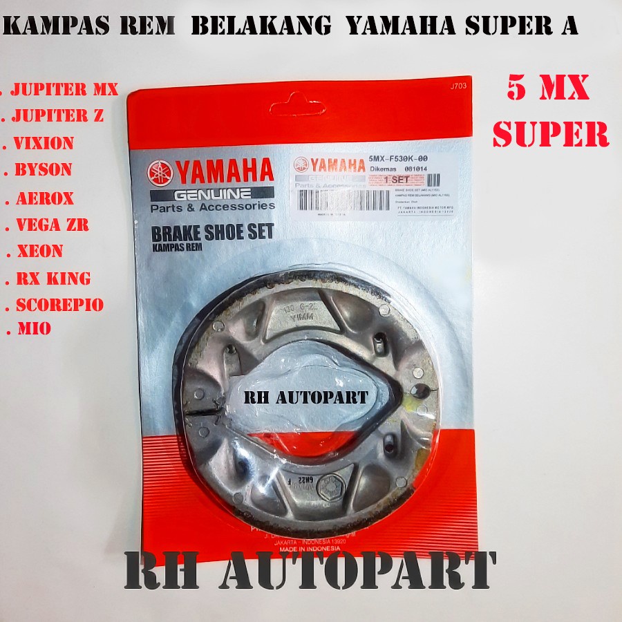 Kampas Rem Belakang Mio j mio soul gt mio gt xride Nouvo Fino 115  kampas belakang mio m3 mio  sporty mio smile mio gear 125  freego Vixion jupiter mx jupiter z MX Vega R  RX King xeon kampas belakang 5MX SUPER