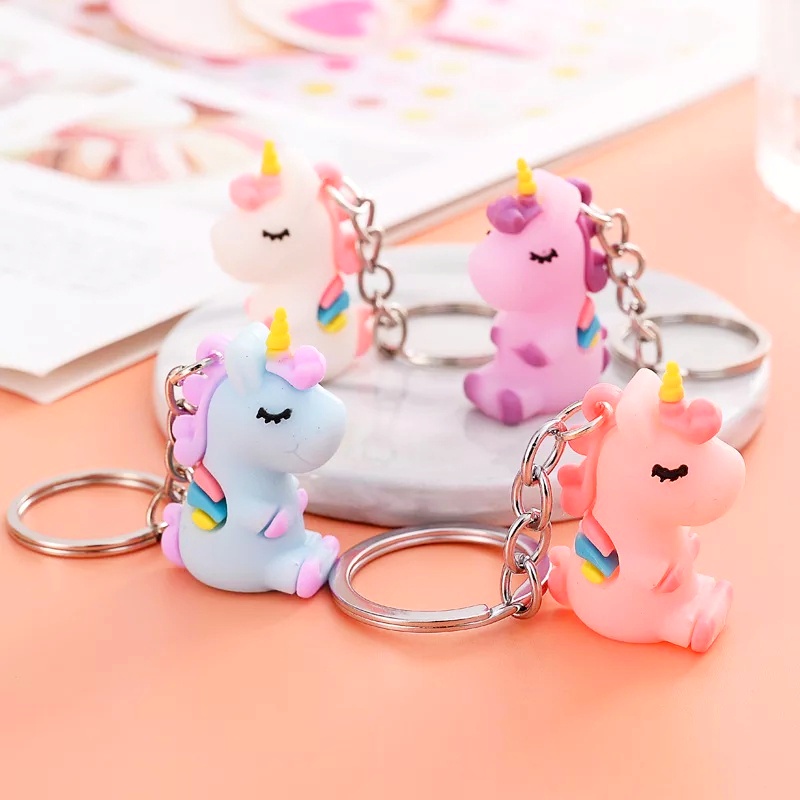 GANTUNGAN KUNCI UNICORN DUDUK // Ganci Karakter Unicorn Unik Lucu | Gantungan tas | Bag Charm | Souvenir Murah | Keychain | COD