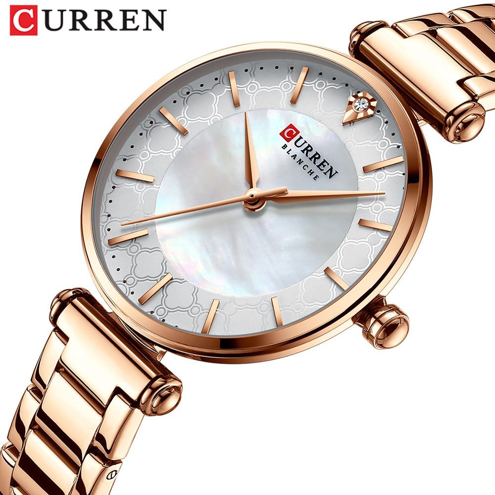 CURREN 9072 Jam Tangan Wanita Analog Stainless Steel Motif Vintage WATCHKITE WKOS