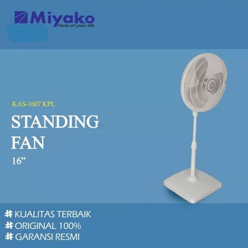 Kipas angin berdiri 16", stand fan miyako KAS-1607 K PL