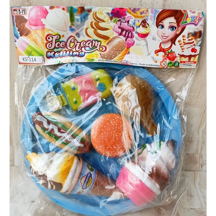 AM -  Mainan Anak Ice Cream + Burger Nampan KS-114