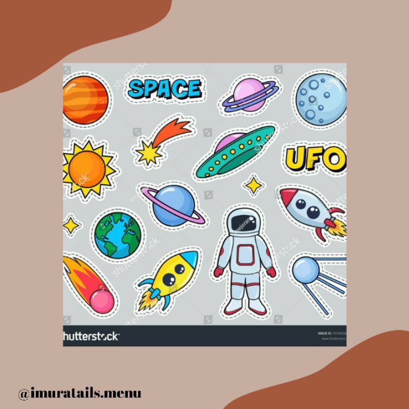 45pcs Sticker Tumblr Space