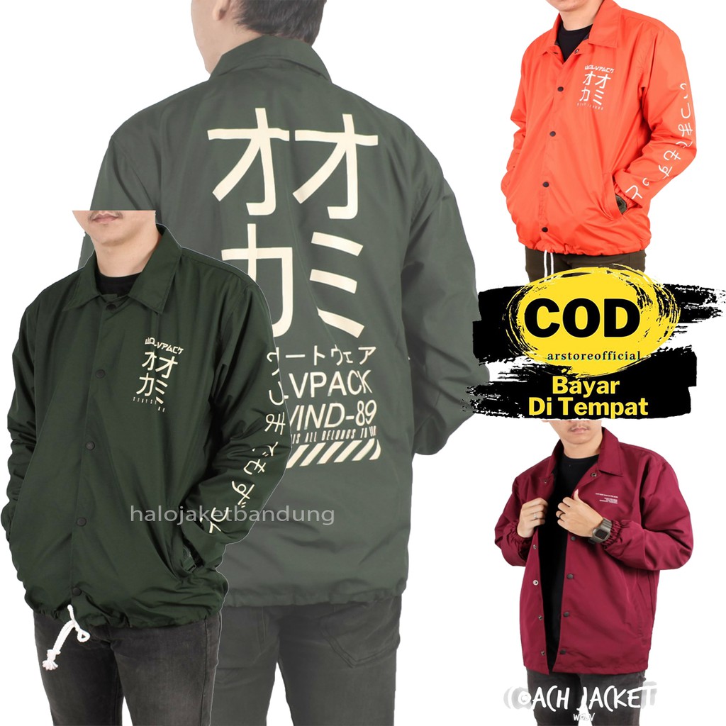 [BISA COD] Jaket Coach Wolv Original /Jaket Coach Pria Wanita / Jaket Coach Wolv Sablon Terbaru