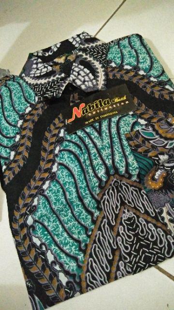 Nabila Batik Jumbo M / 10xl Kemeja Lengan Pendek Motif Daun Kering Murah Batik Jumbo