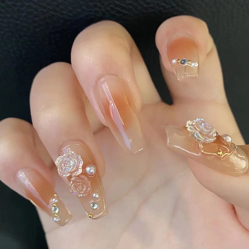 Z402 24pcs / Kotak Kuku Palsu Full Cover Untuk Dekorasi Nail Art