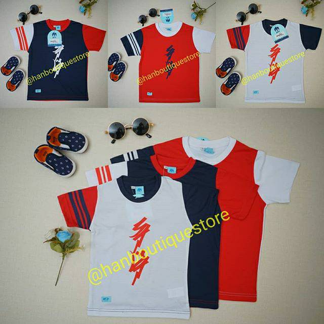 Pakaian Baju Kaos anak balita batita baby korea style ninja tulisan jepang