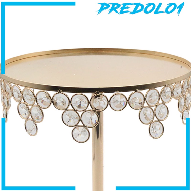 [PREDOLO1] Gold Cake Stand Inlaid Crystal Cake Holder Fruit Countertop Decoration