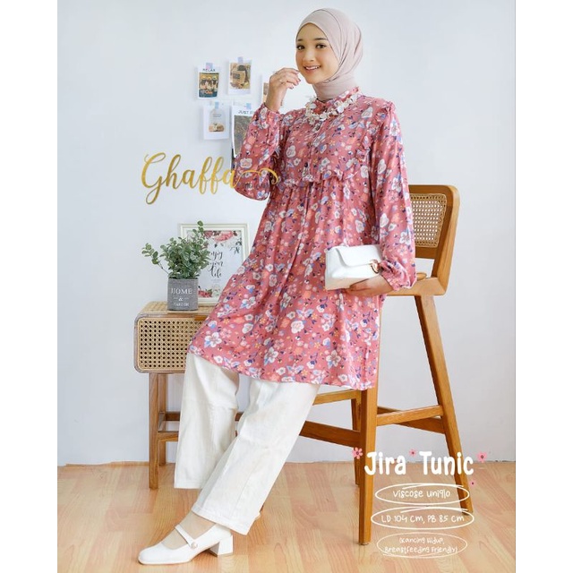 JIRA TUNIC BY GHAFFA THE LABEL (TUNIK MOTIF) Tunik wanita modern rekomended