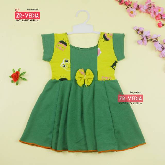 Dress Nadine uk Bayi 3-12 Bulan / Dres Pesta Baby Perempuan Murah Pakaian Baju Harian Cewek Import