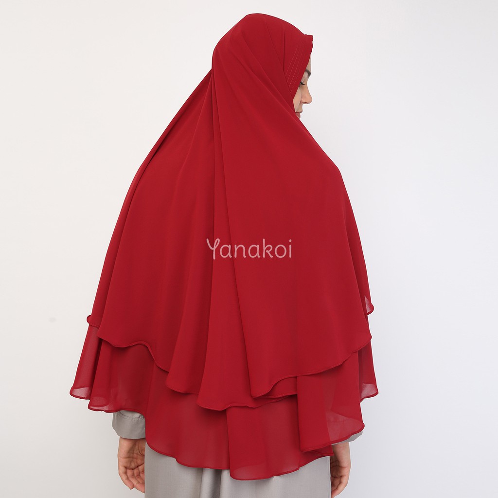 Jilbab Kerudung Khimar Syafa by Yanakoi Hijab Warna Marun