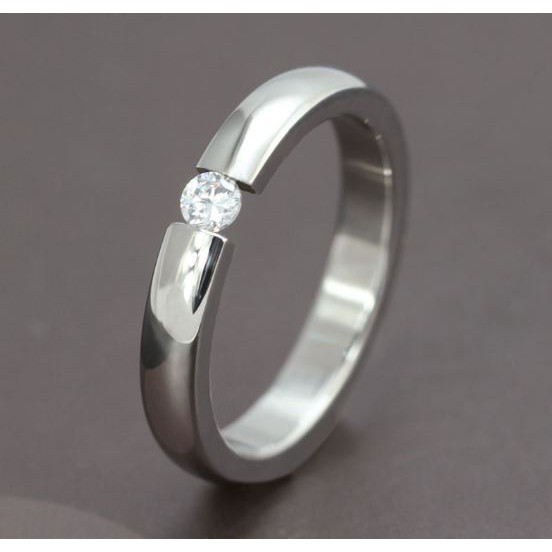 Cincin fashion wanita titanium 3mm anti karat import C047s