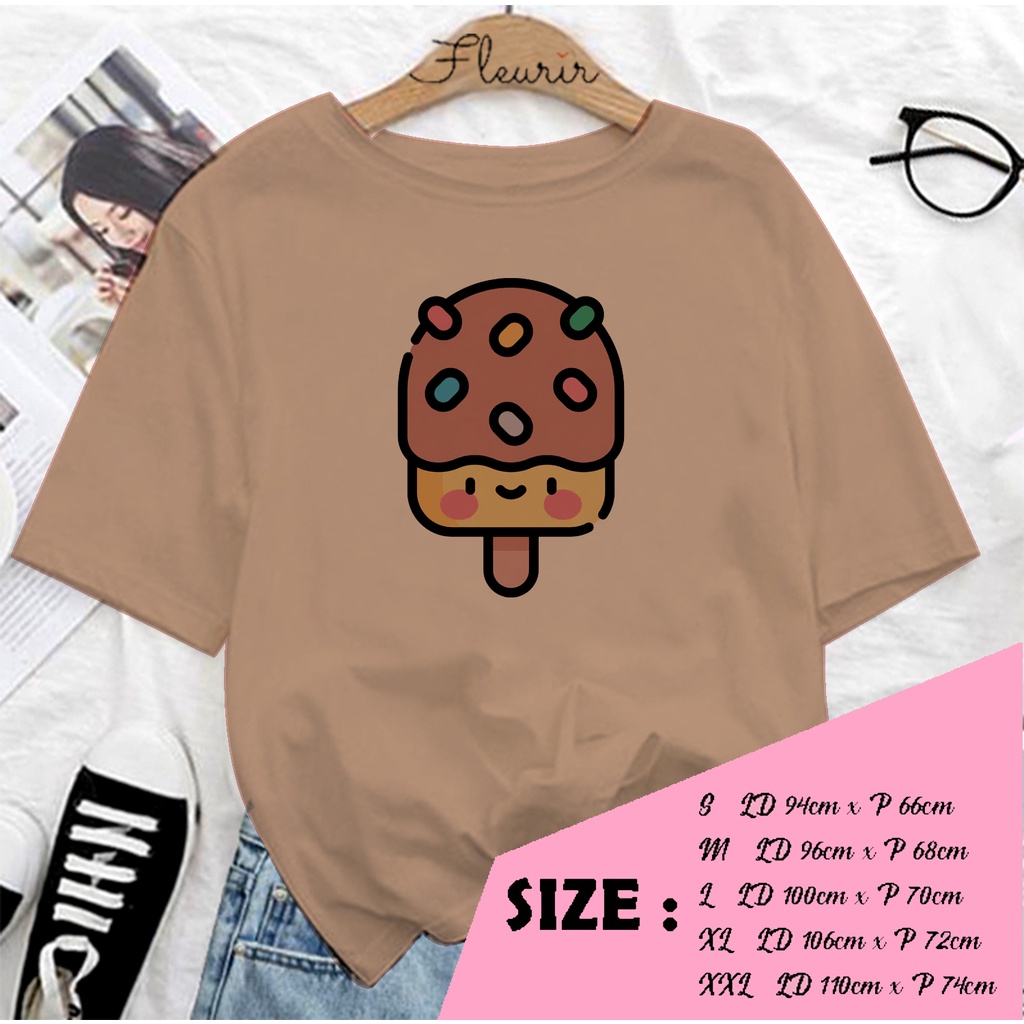 FLEURIR - COD KAOS WANITA POPSICLE PRIA REMAJA DEWASA UNISEX TSHIRT JUMBO