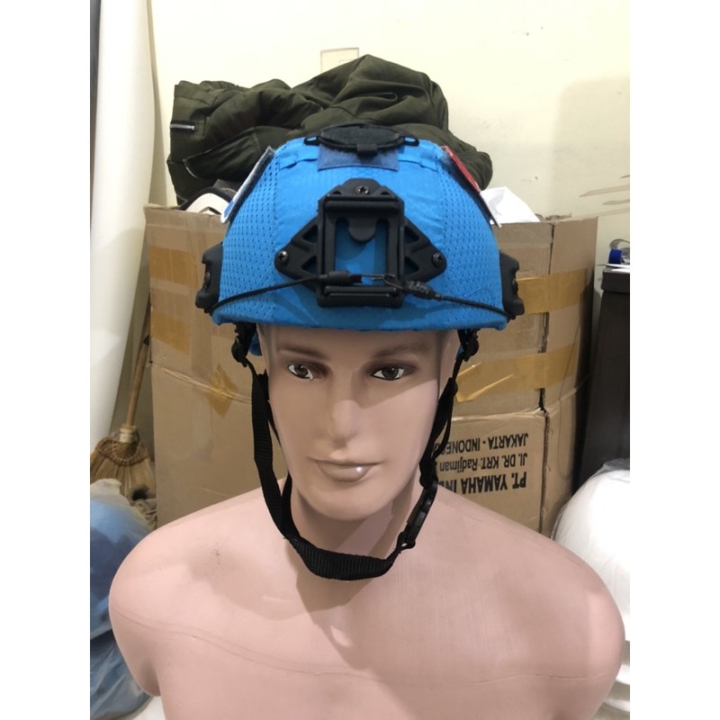 Helm tactical ful cover biru pbb UN