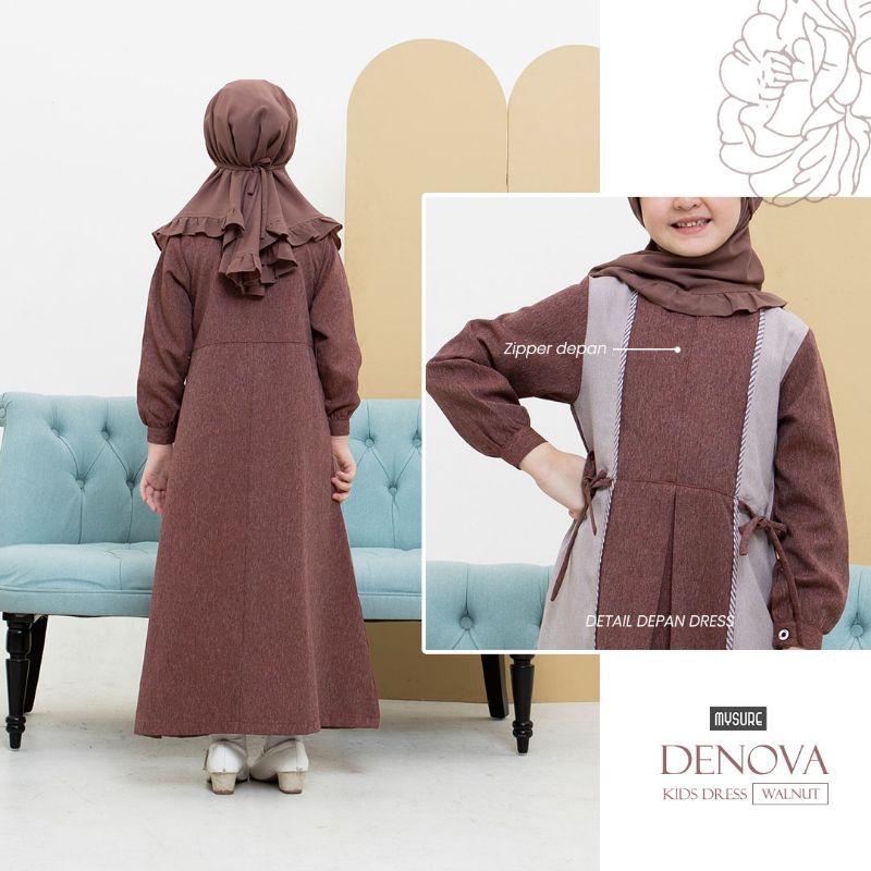 DENOVA DRESS KIDS SET Gamis anak plus jilbab MYSURE