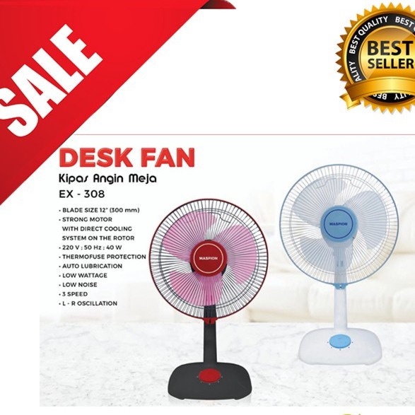 Maspion EX-308 Electric Desk Fan 12 Inch Kipas Angin Meja EX308